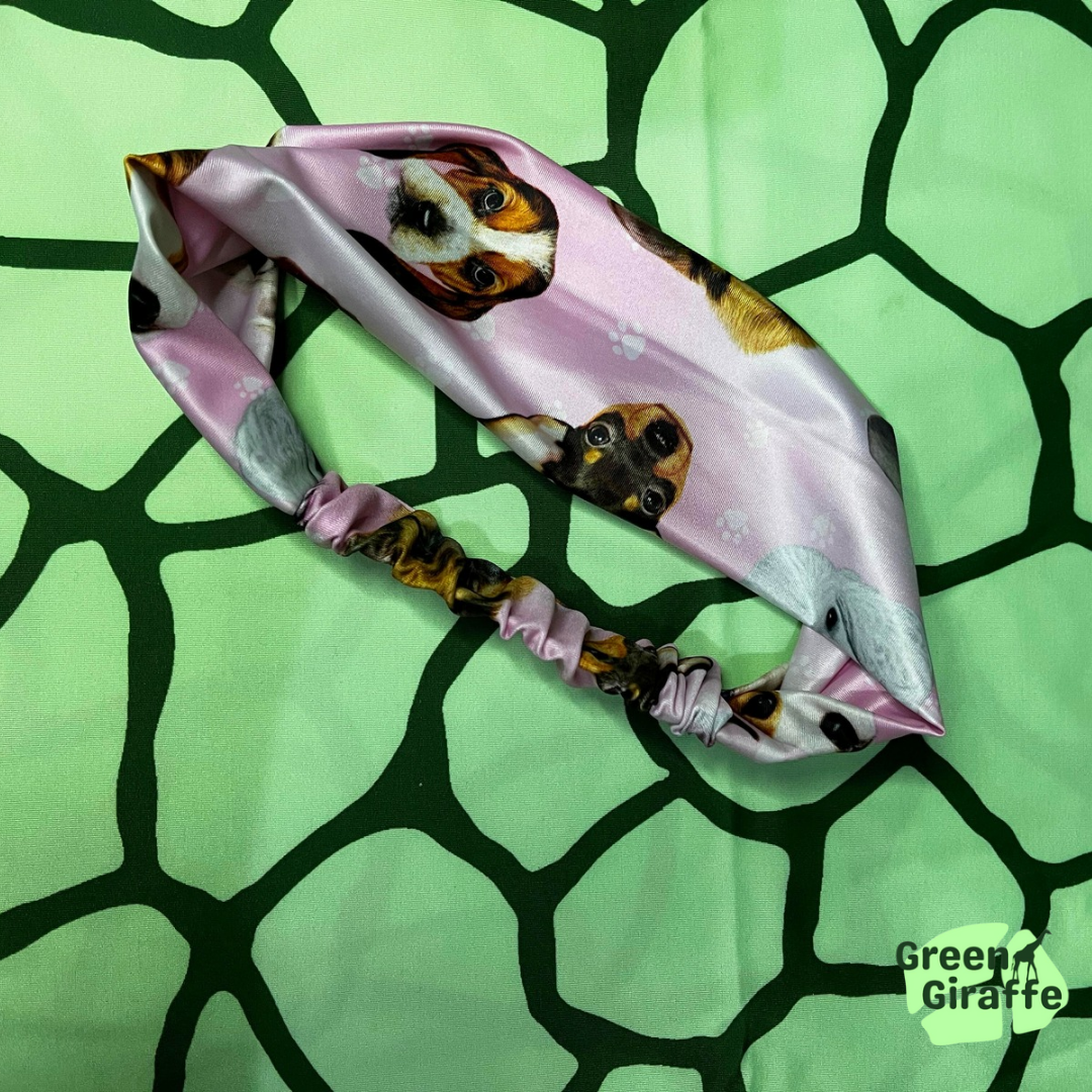 SALE | Dogs Elasticated Headband - Green Giraffe
