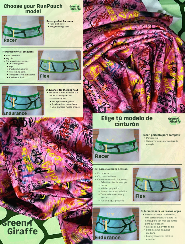 SALE | Pink Graffiti Arm Cozies & Running Belts - Green Giraffe