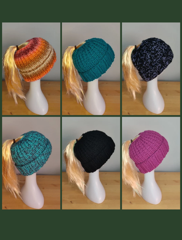 SALE | Ponytail Perfect Woolly Hat - Green Giraffe