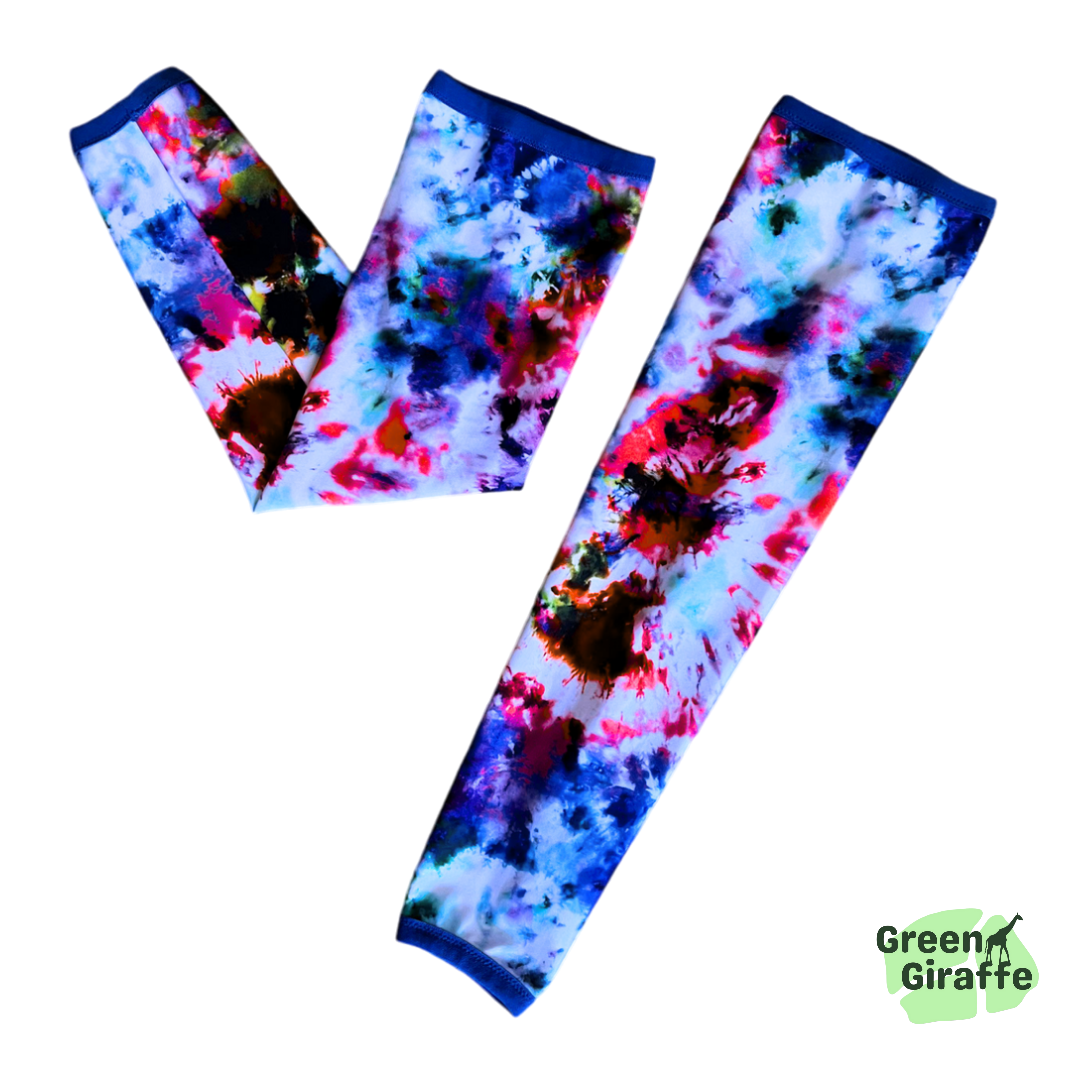 Colour Burst Arm Cozies, colorful and dynamic arm sleeves for a stylish workout.
