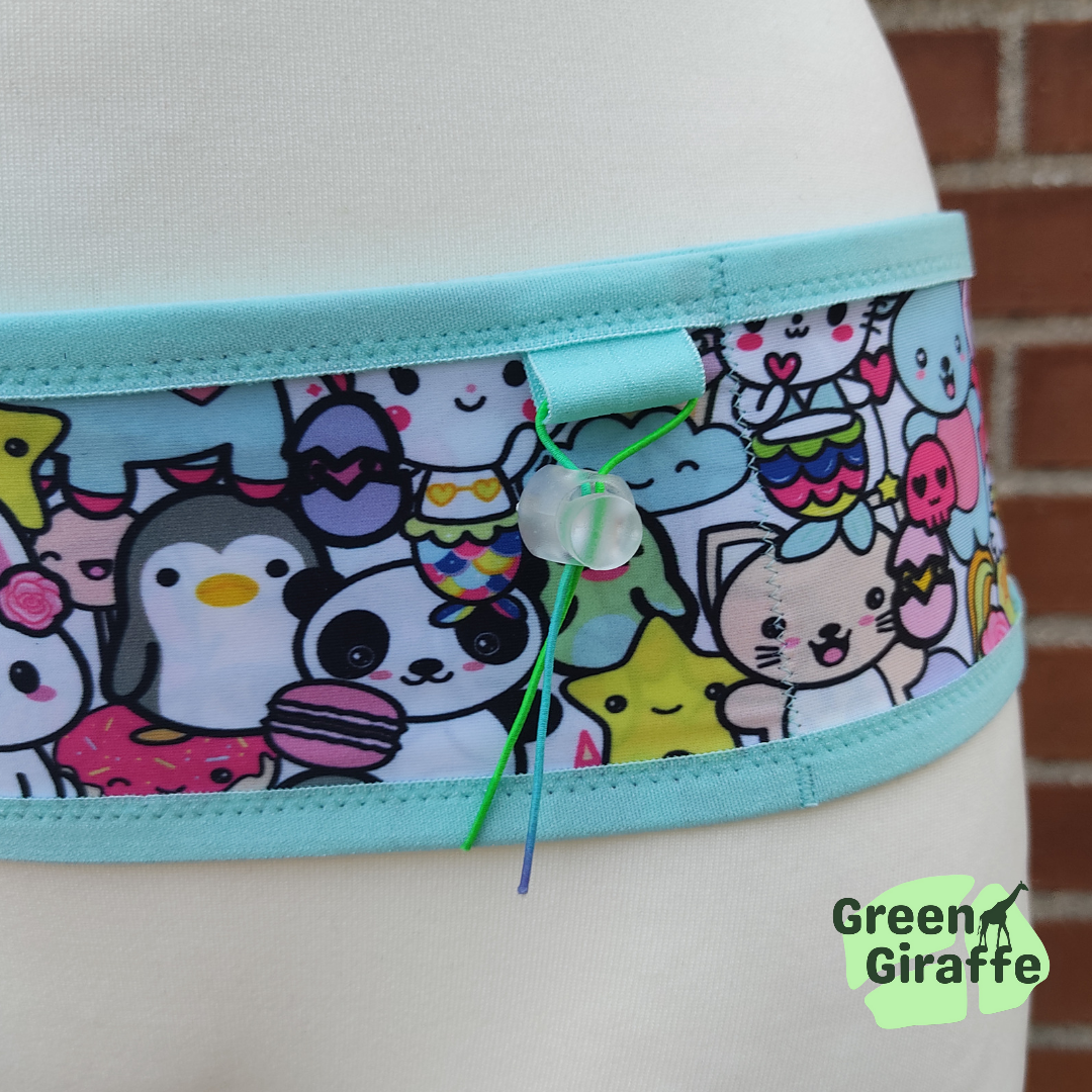RunPouch Running Belt - Cuties - Adorable & Practical for Everyday Use - Green Giraffe