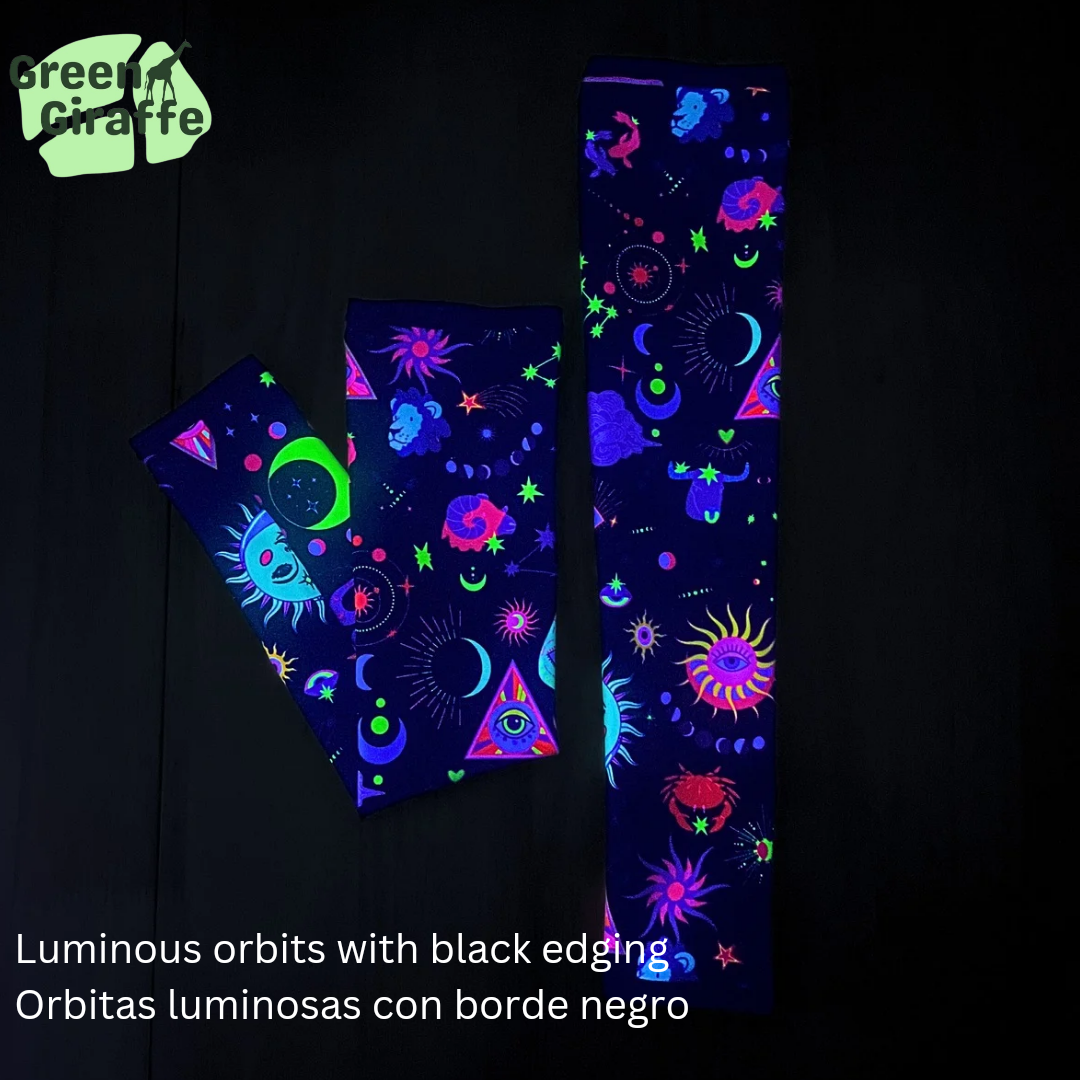 Halloween arm cozies - Luminous orbits - Green Giraffe
